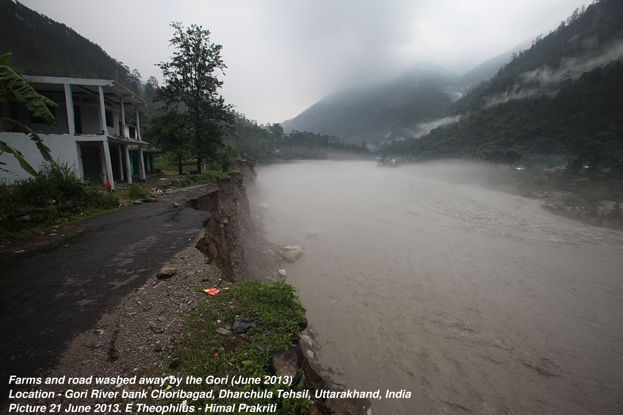 Farms and roads destroyed in the floods   District Pithoragarh, Uttarakhand, India , June 2013 -(Pictures   21st June 2013)